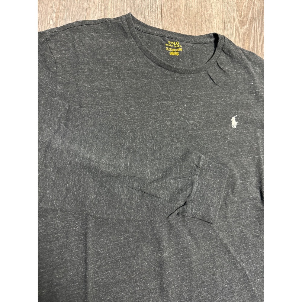 Polo Ralph Lauren Mens XL Long Sleeve T-Shirt Charcoal Grey Heather Pony Logo